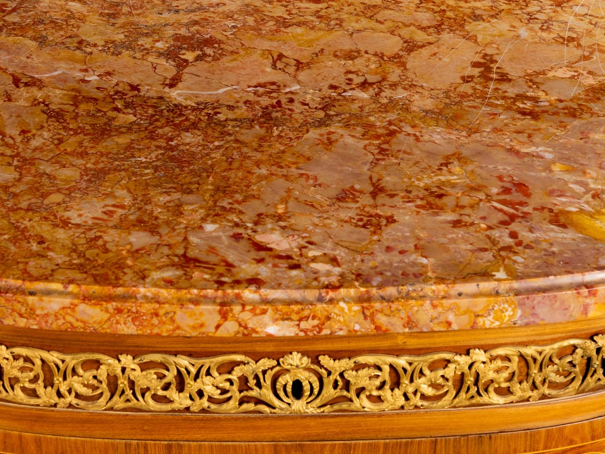 Comò in stile Napoleone III, Intarsi e applicazioni in bronzo dorato, Francia XIX secolo-photo-1