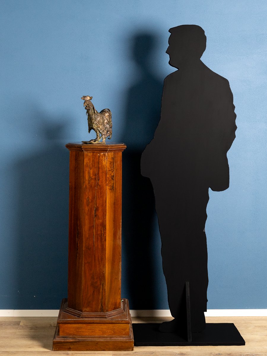 Scultura in bronzo raffigurante un gallo, firmata e datata 79-photo-2