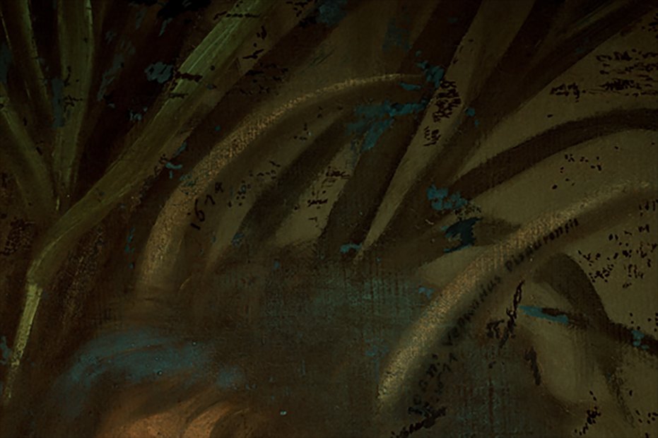 Giovanni Venanzi (Pesaro 1627–1705), Pan e Siringa, 1674, olio su tela firmato e datato-photo-1