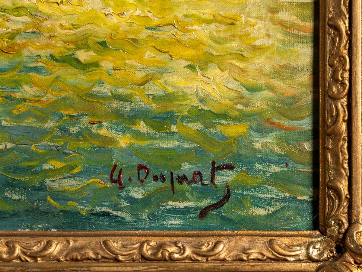 Albert Ferdinand Duprat (1882–1974), Veduta della Laguna di Venezia, olio su tela-photo-3