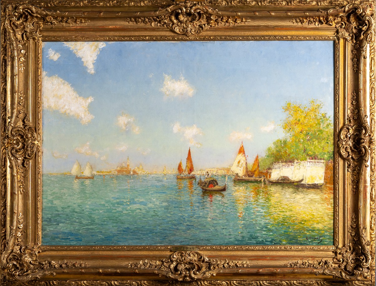 Albert Ferdinand Duprat (1882–1974), Veduta della Laguna di Venezia, olio su tela