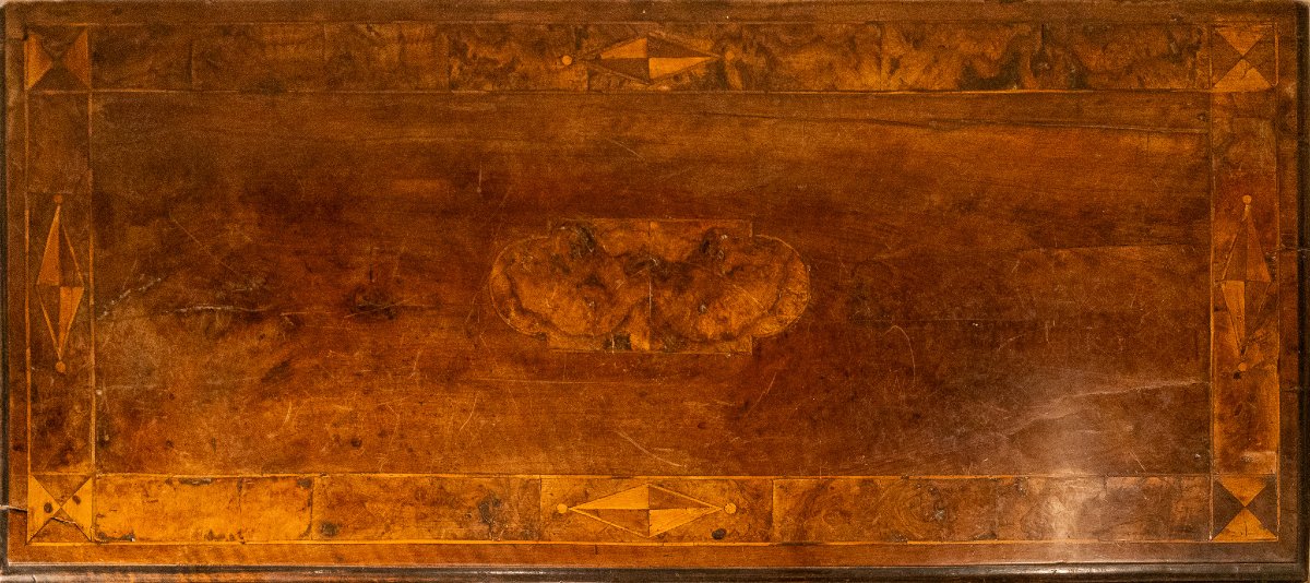 Cassettone bergamasco a quattro cassetti con cariatidi a orecchioni, inizi XVII secolo-photo-3