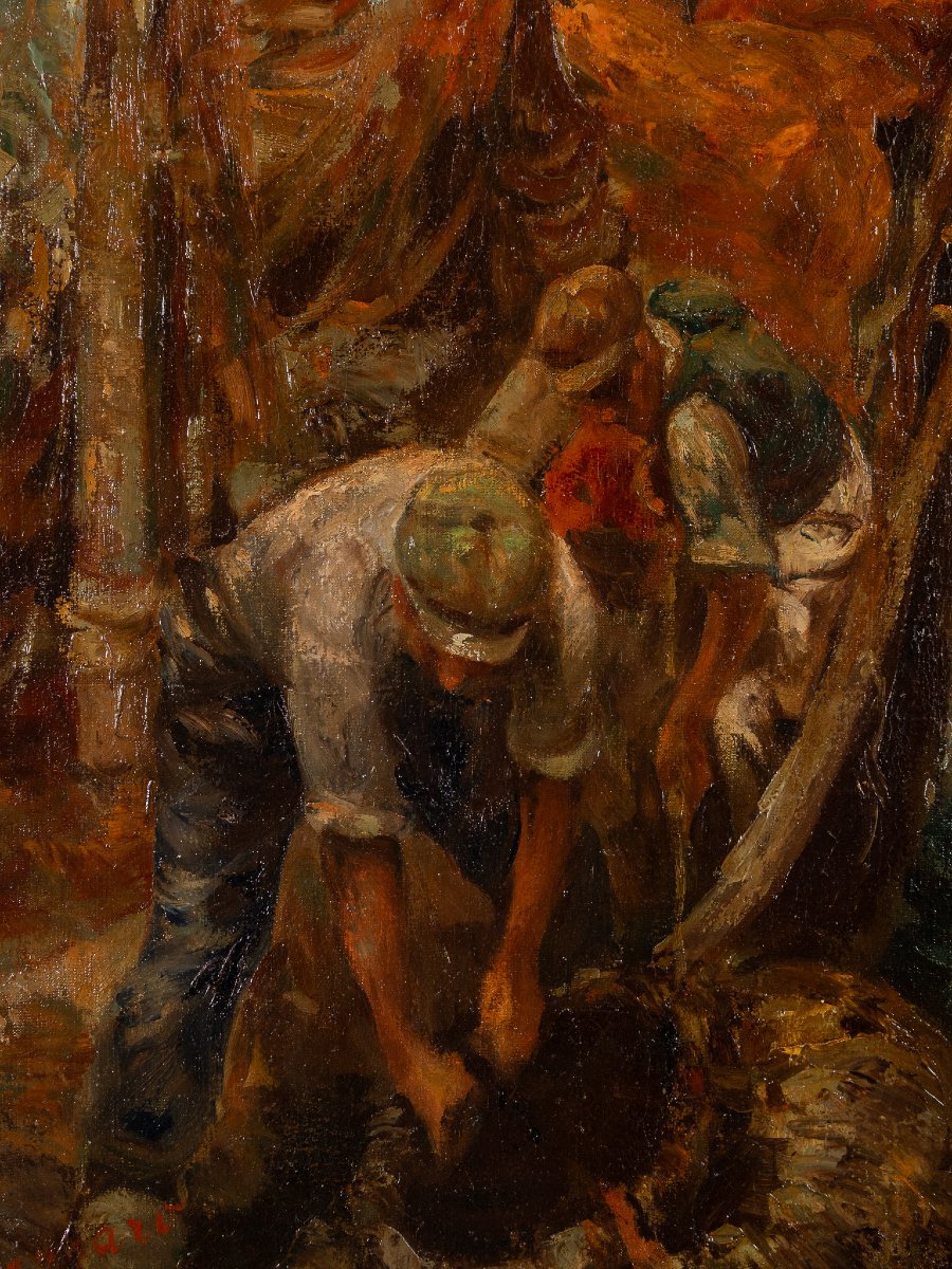 L. Bazzaro (1853–1937), “La pesca delle mollucche”, 1891, Importante olio su tela -photo-3