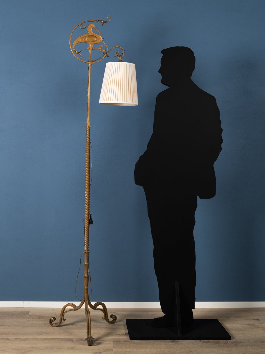 Lampada da terra Art Déco in ferro battuto di Carlo Rizzarda, Italia, anni ’30-photo-2