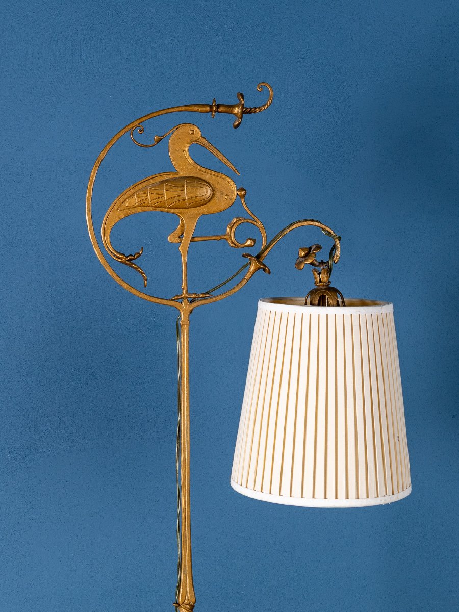 Lampada da terra Art Déco in ferro battuto di Carlo Rizzarda, Italia, anni ’30-photo-3