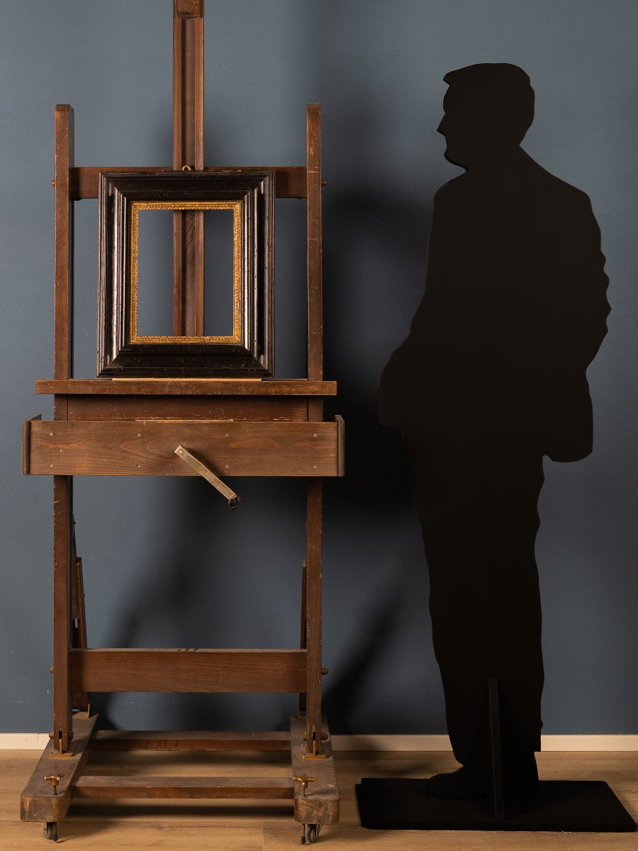 Cornice del XVIII Secolo in noce ebanizzato con profilo dorato-photo-3