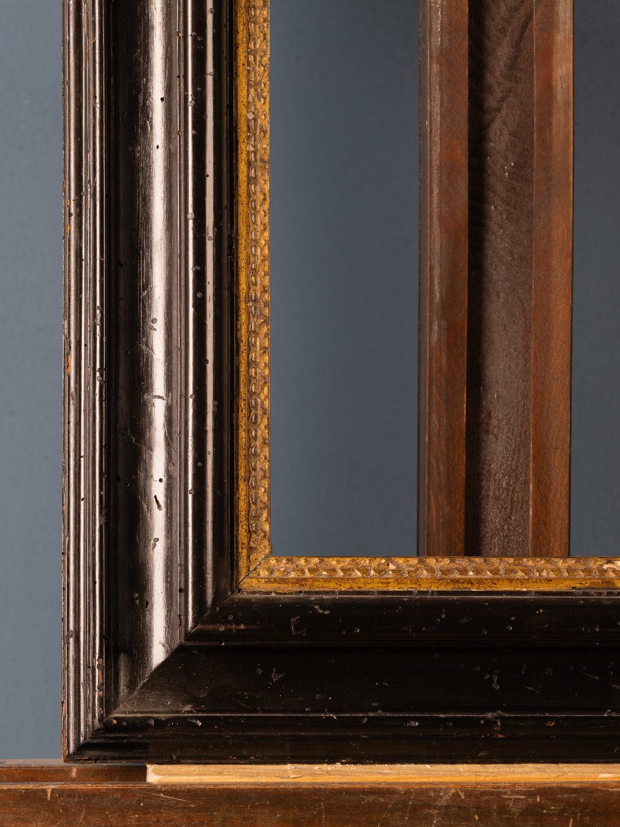 Cornice del XVIII Secolo in noce ebanizzato con profilo dorato-photo-2