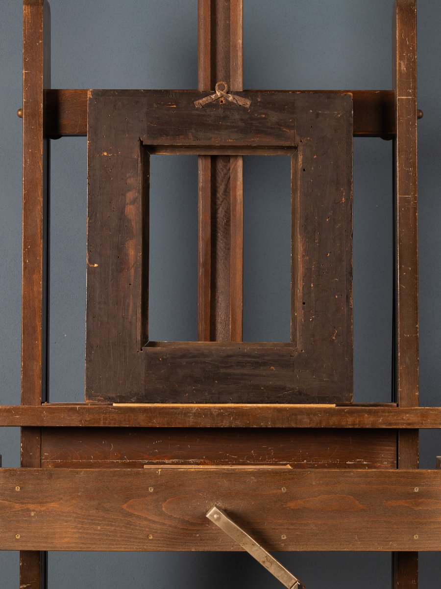 Cornice del XVIII Secolo in noce ebanizzato con profilo dorato-photo-3