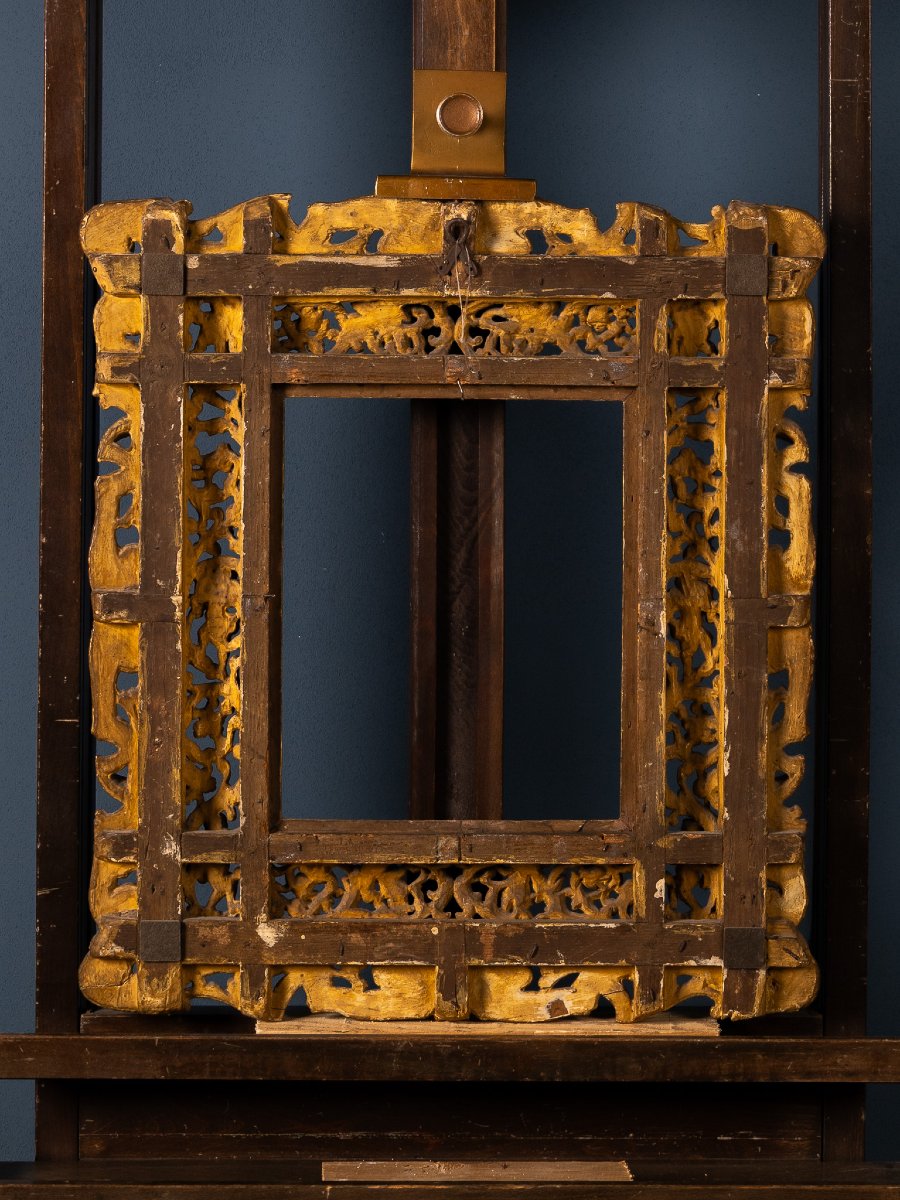 Cornice veneziana del XIX secolo in legno intagliato e dorato-photo-4