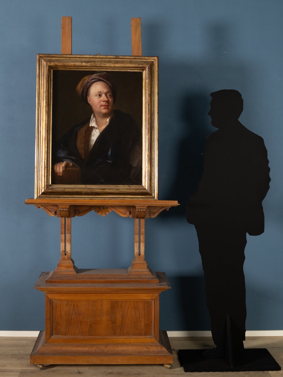 Salomon Adler, Ritratto di gentiluomo letterato, olio su tela del XVII secolo-photo-2