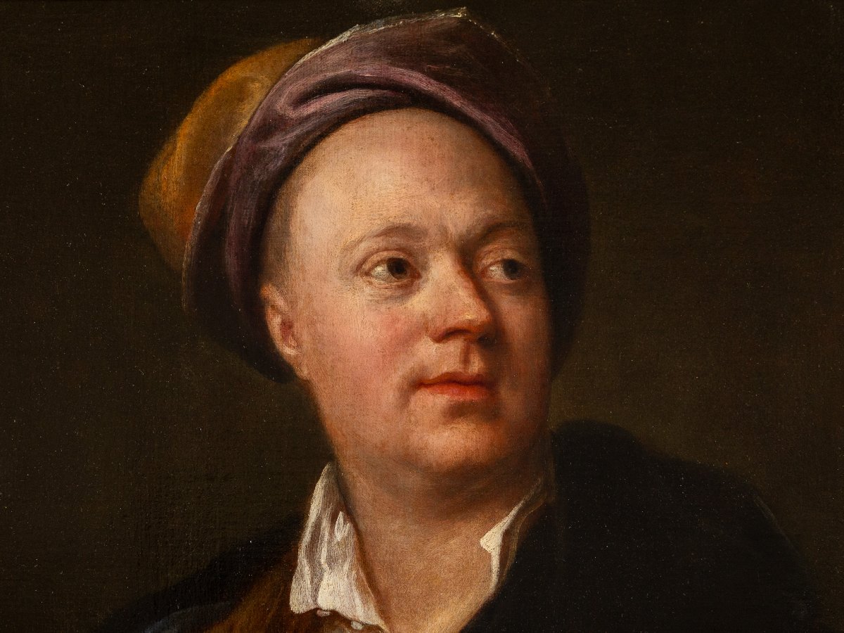 Salomon Adler, Ritratto di gentiluomo letterato, olio su tela del XVII secolo-photo-2