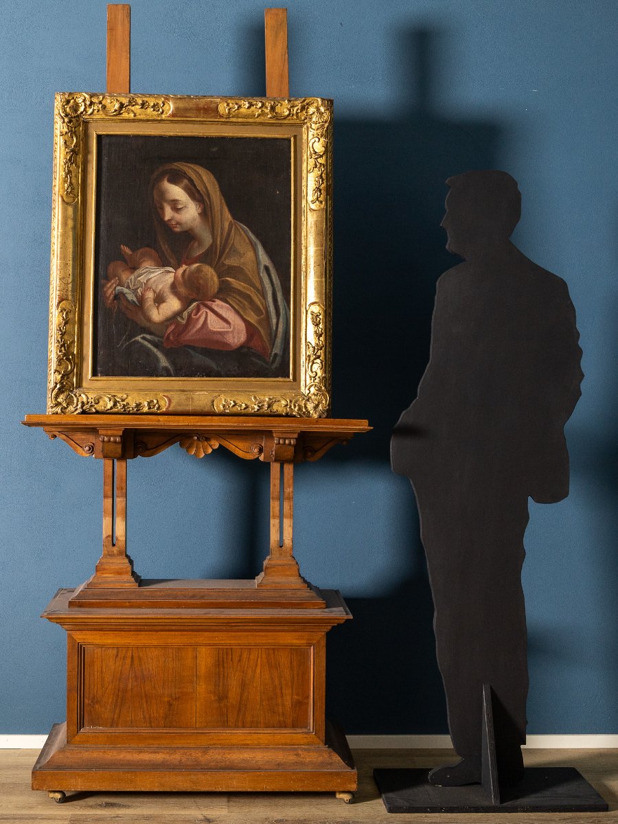 Madonna con Bambino, Olio su tela, bottega di Carlo Maratta, Roma, fine XVII secolo-photo-2
