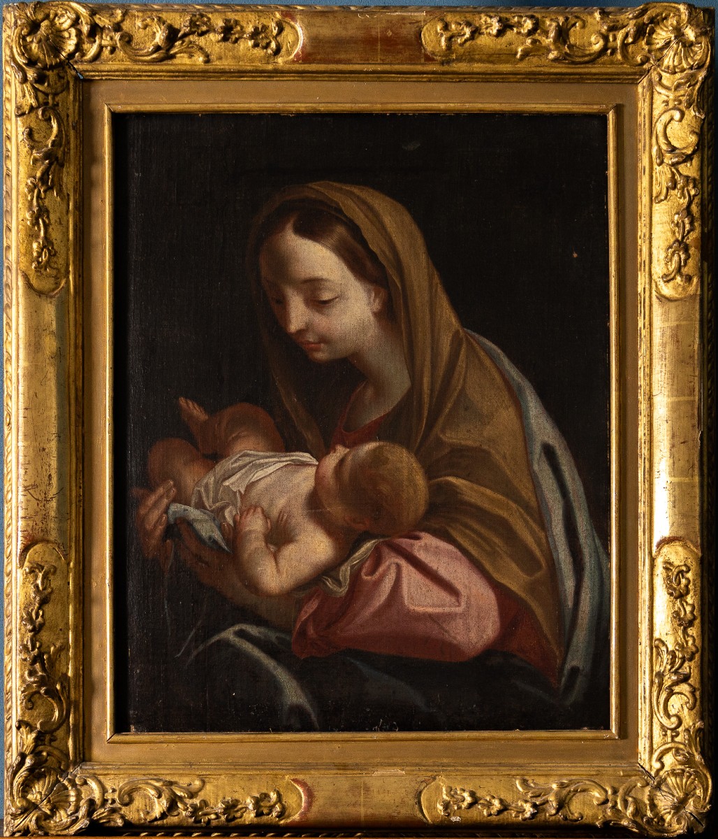 Madonna con Bambino, Olio su tela, bottega di Carlo Maratta, Roma, fine XVII secolo