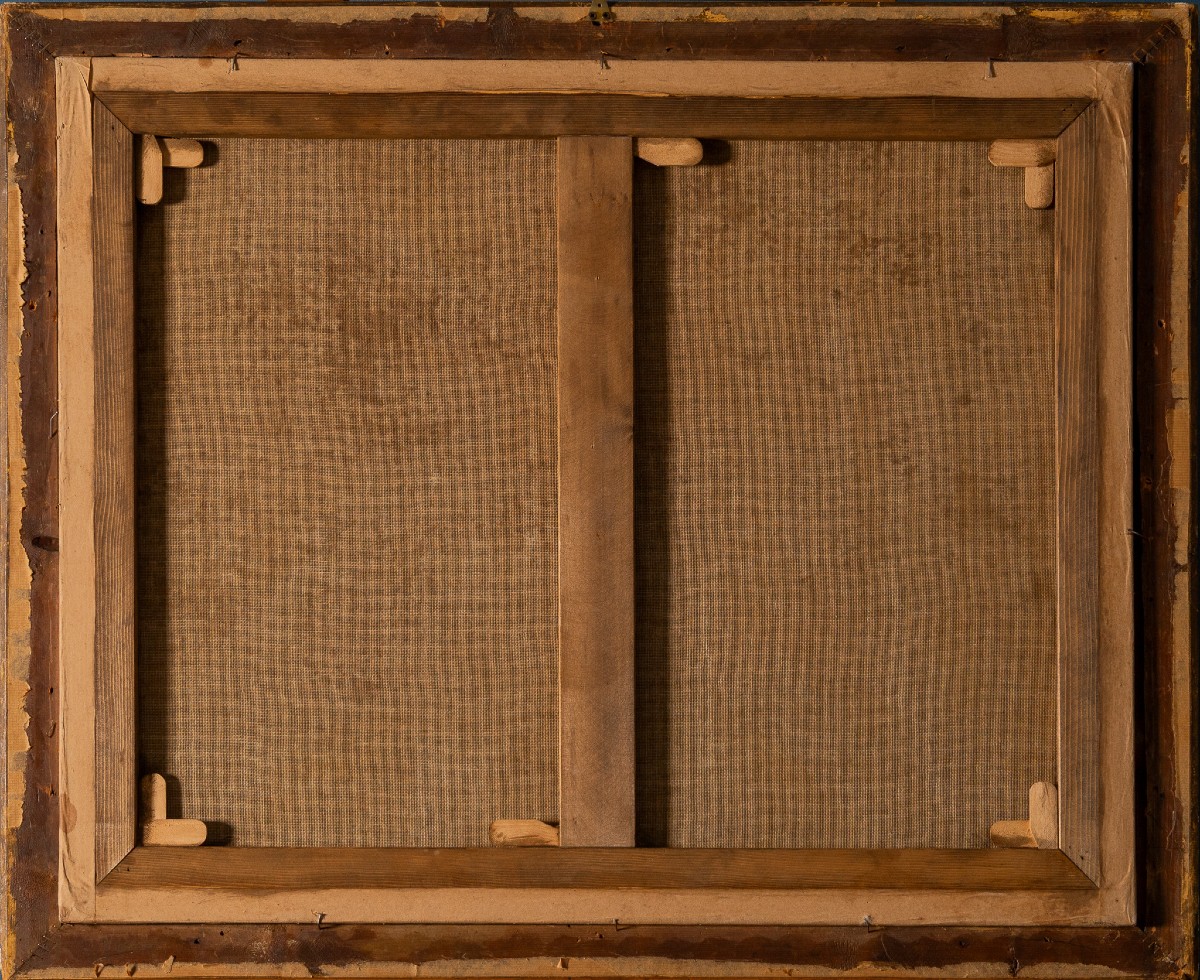 Agostino Carracci attribuito, Paesaggio con ninfe e satiri, Olio su tela XVI secolo-photo-4