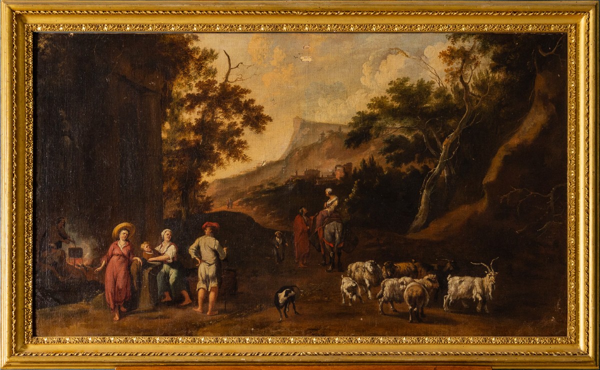 Rosa da Tivoli, Scena pastorale nella campagna romana, Roma fine XVII secolo