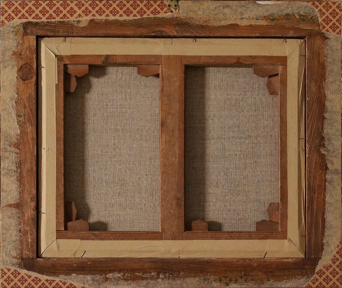 Paesaggio romantico con borgo e castello, Scuola Romana del XIX secolo, olio su tela-photo-4