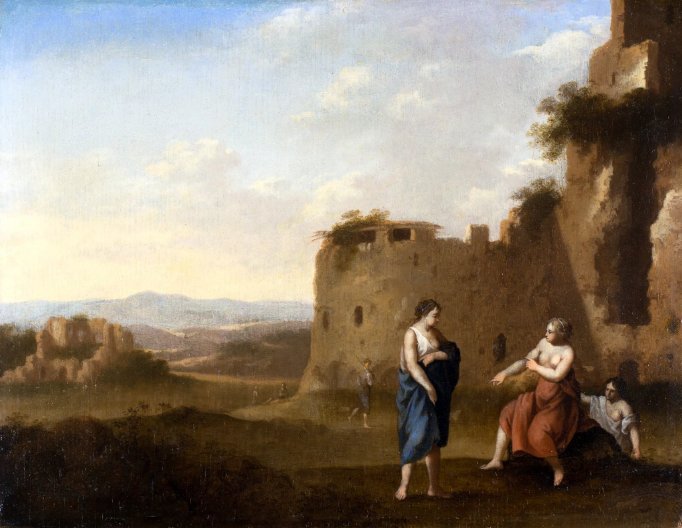 Van Poelenburgh, Paesaggio della campagna romana con figure e rovine, XVII secolo-photo-2