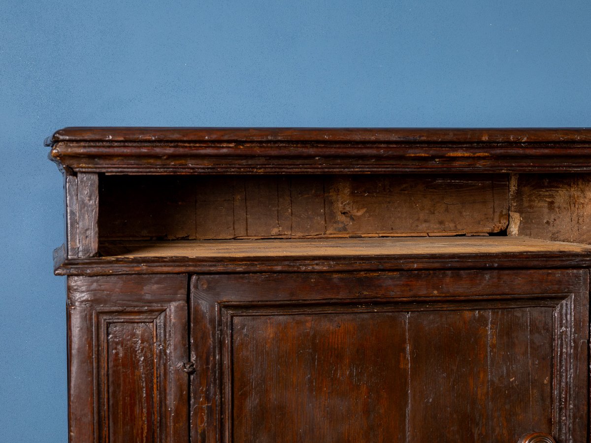 Credenza in castagno e legni vari, del XVII secolo, Italia centrale-photo-4