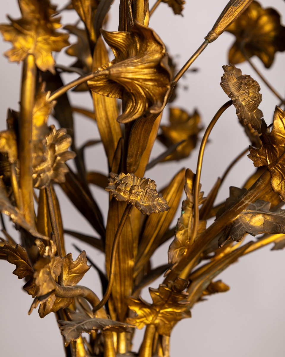 Coppia di Grandi Vasi Sèvres in Porcellana e Bronzo Dorato con Bouquets Floreali, Francia XIX s-photo-6