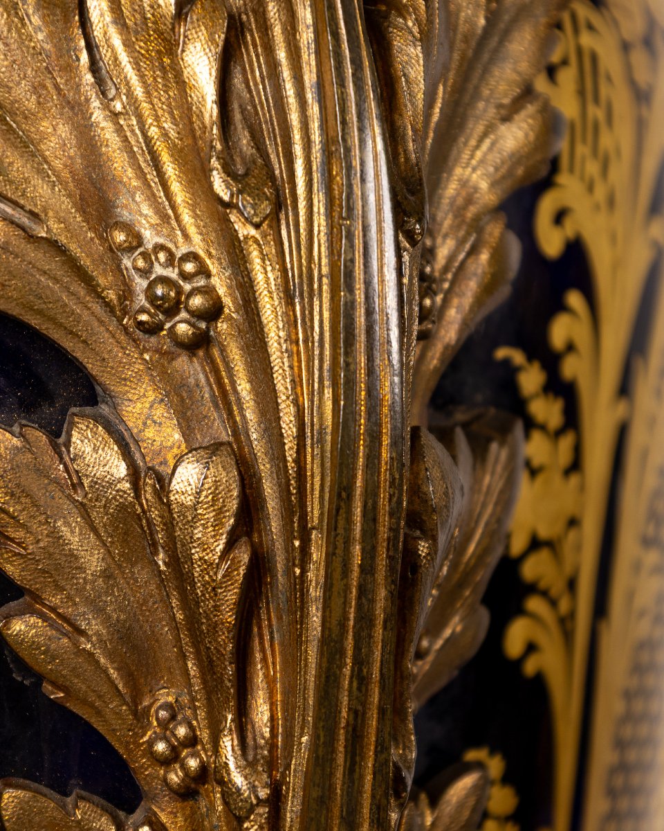 Coppia di Grandi Vasi Sèvres in Porcellana e Bronzo Dorato con Bouquets Floreali, Francia XIX s-photo-7