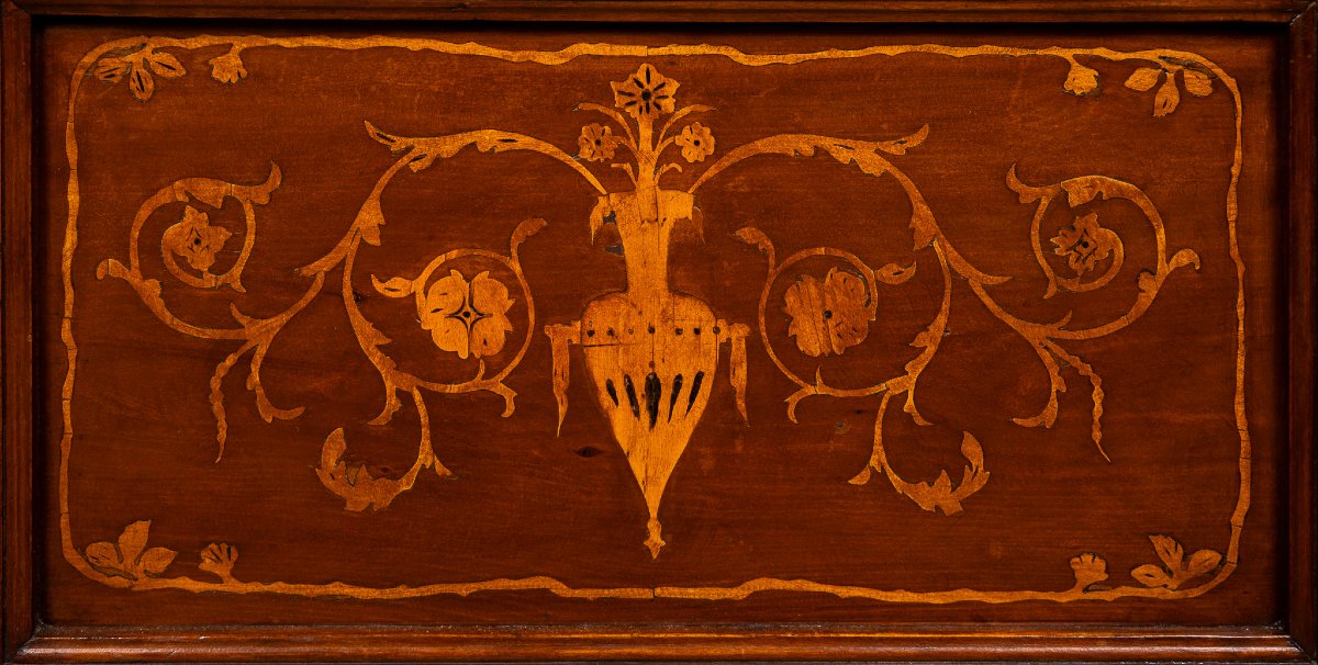 Madia emiliana in legno di ciliegio con intarsi, Italia, XIX Secolo-photo-4