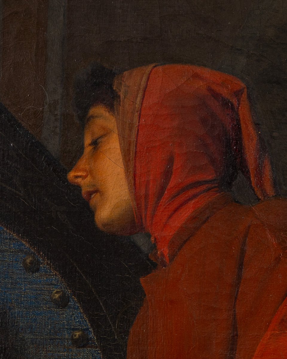 F. Valaperta, Ghismunda e Guiscardo, scena dal Decamerone (Boccaccio), Olio su tela siglato F.V-photo-5