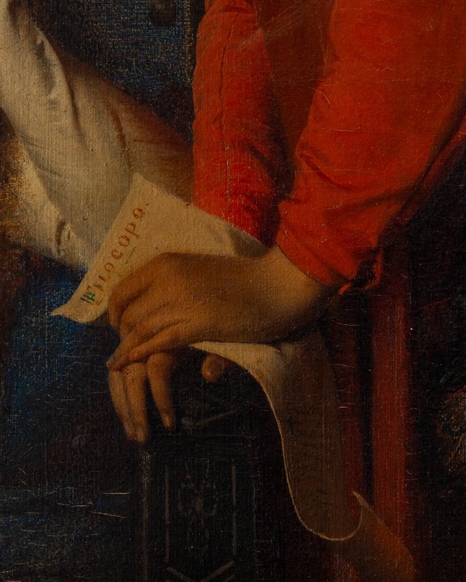 F. Valaperta, Ghismunda e Guiscardo, scena dal Decamerone (Boccaccio), Olio su tela siglato F.V-photo-6
