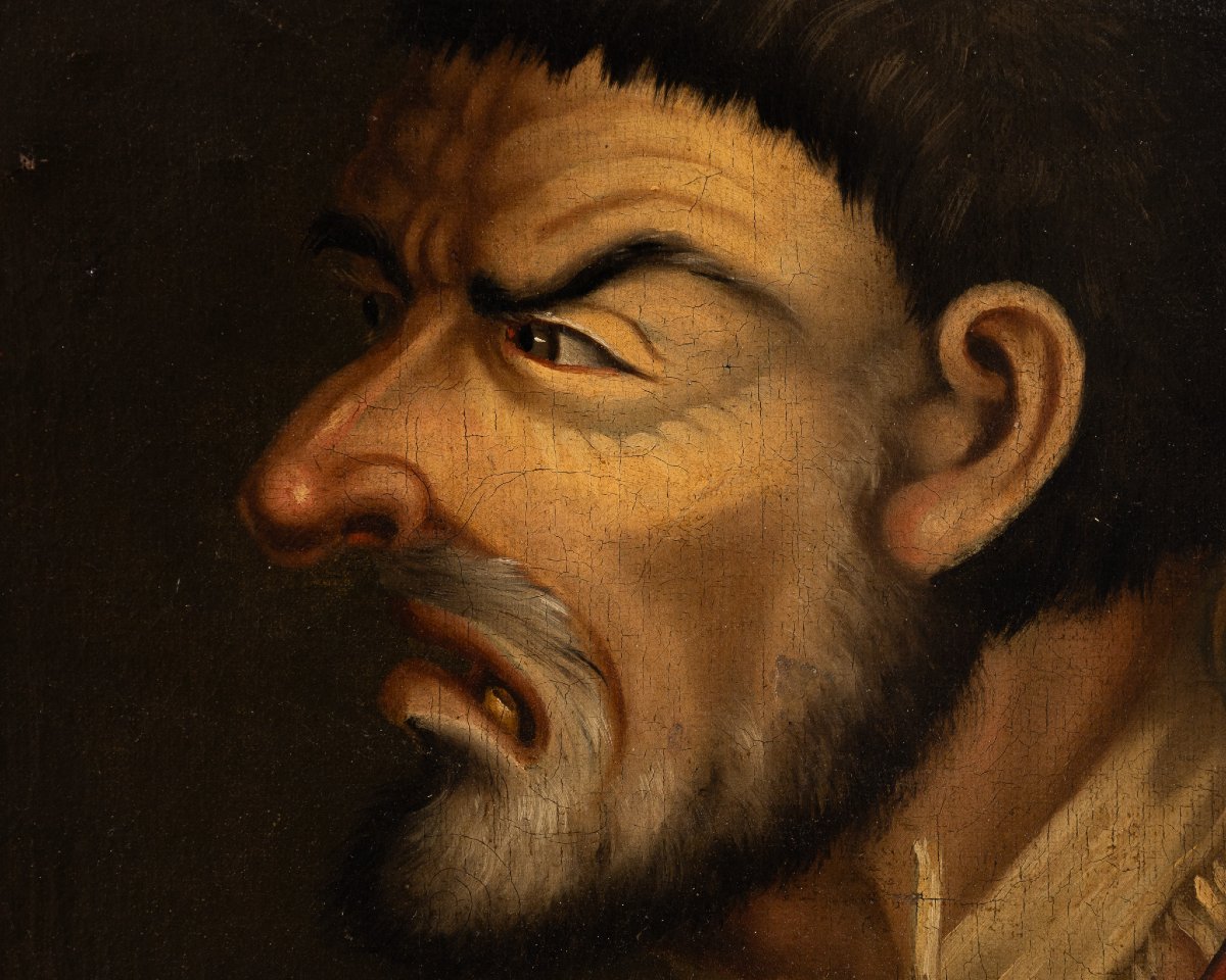 Tim Bobbin (1708-1786)? Scena caricaturale inglese con giudice e mendicante, XVIII secolo-photo-1