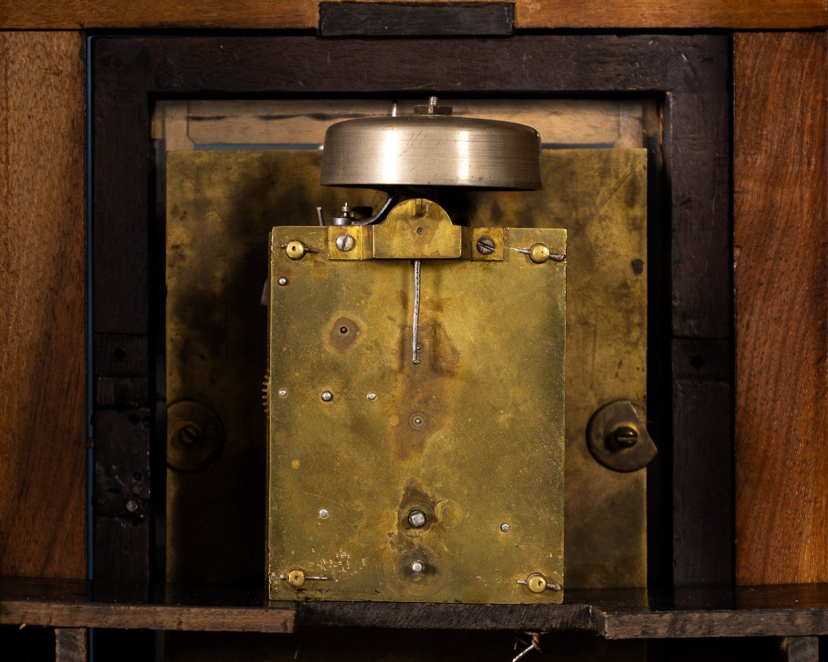 Orologio da tavolo in ebano e commesso di pietre dure, Centro Italia, XVIII secolo-photo-6