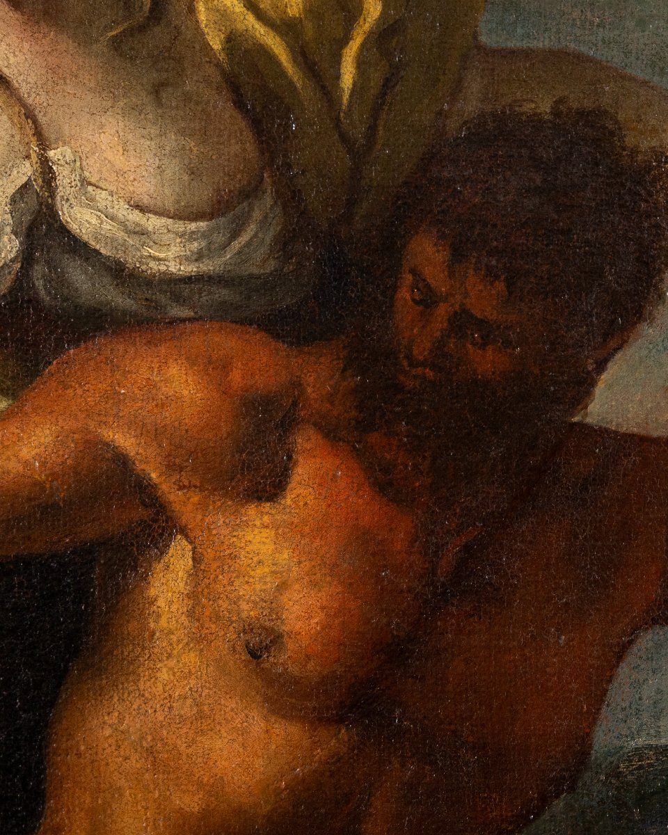 Dipinto XVIII secolo, Girolamo Brusaferro? Il ratto di Deianira da parte del centauro Nesso-photo-1