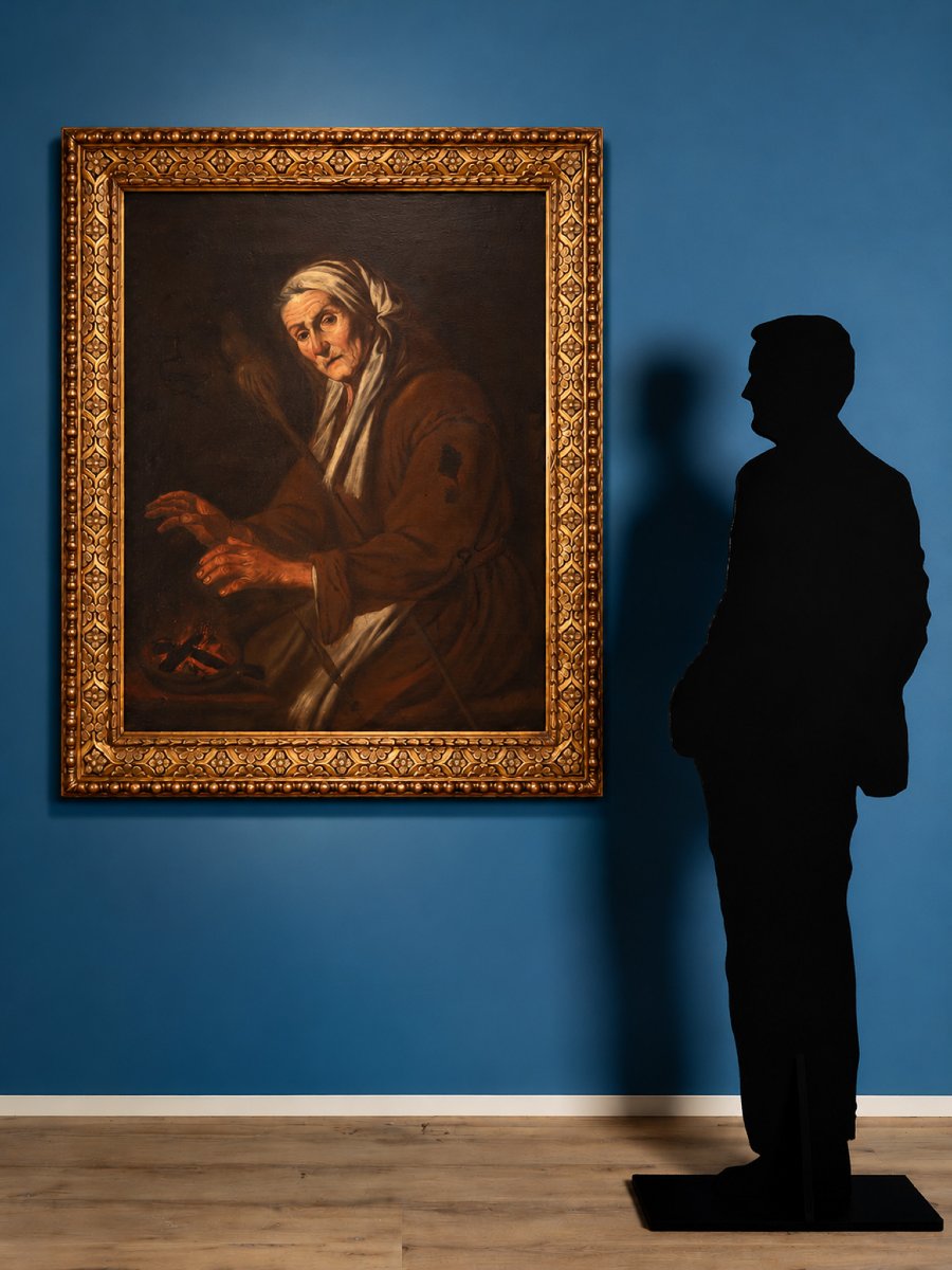 Cerchia Pietro Bellotti, La Filatrice come allegoria della Vanitas, olio su tela, XVII secolo-photo-3