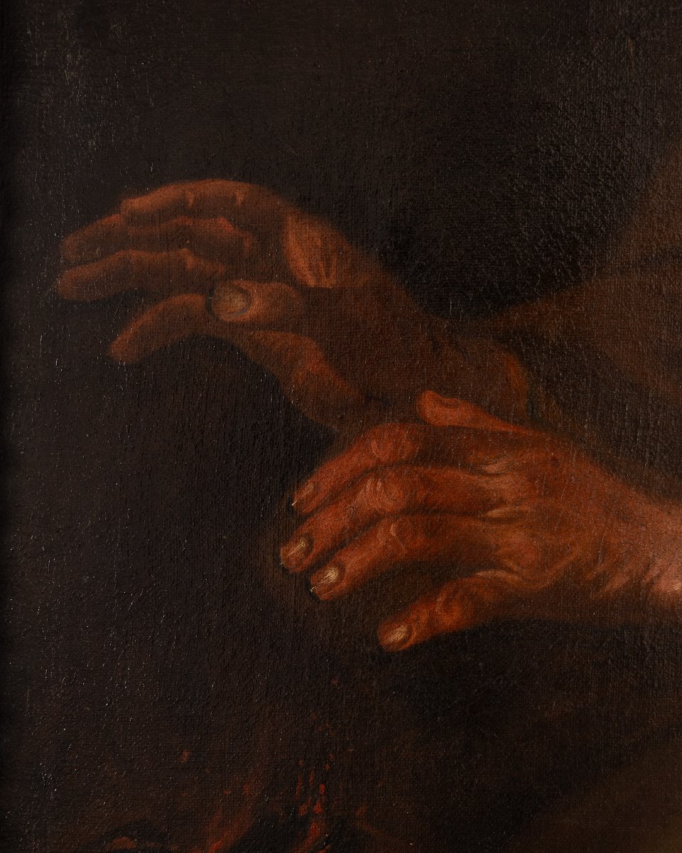 Cerchia Pietro Bellotti, La Filatrice come allegoria della Vanitas, olio su tela, XVII secolo-photo-2