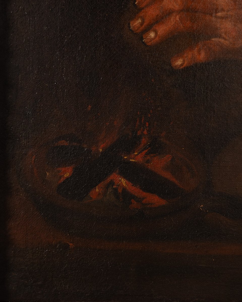 Cerchia Pietro Bellotti, La Filatrice come allegoria della Vanitas, olio su tela, XVII secolo-photo-4