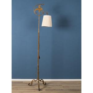 Lampada da terra Art Déco in ferro battuto di Carlo Rizzarda, Italia, anni ’30