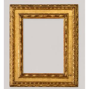 Cornice italiana d’inizio XVII secolo in legno intagliato e dorato