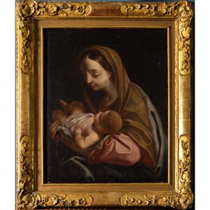 Madonna con Bambino, Olio su tela, bottega di Carlo Maratta, Roma, fine XVII secolo