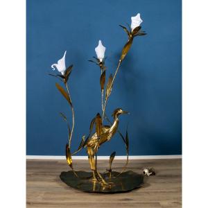 Lampada scultorea da terra in bronzo di Alfredo Freda per Cittone, Italia, anni ’60