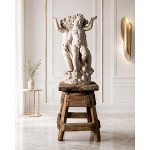 Importante modello scultoreo in gesso con tre putti reggi bacile, Italia XIX secolo