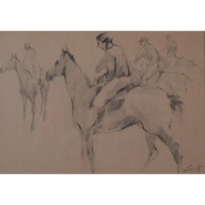 High Quality Signed Drawing - At The Races