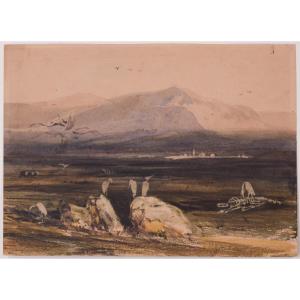 Follower Of Edward Lear And David Roberts - Topographical Watercolor