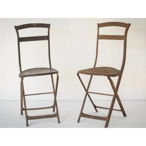 Pair - Elegant Antique French Folding Chairs