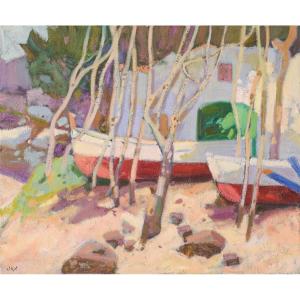 'the Fisherman's House' - Post Impressionist Work - S'alguer, Spain
