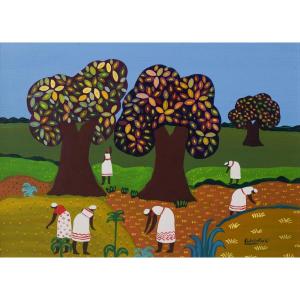 Naive Style - Landscape With Workers