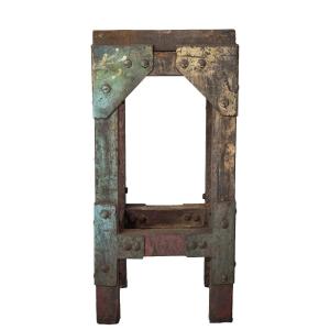 Industrial Stand With A Solid Iron Top - Early 20th Century