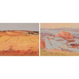 Pair Of Summer Landscapes - Mid Century