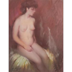 Framed And Signed - Pastel Of A Nude