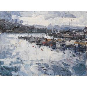 Abstract - Oil On Board - Harbour Scene
