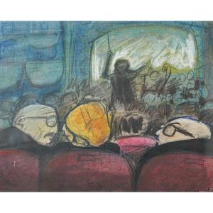 Cartoon Theatre Scene - Pastel On Paper