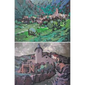 Llessui Spain - Two Framed Oils