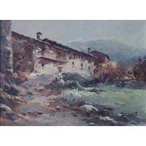 Oil Study - Spanish Farm Building
